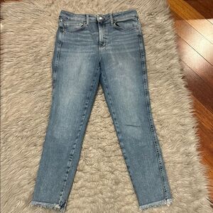 Free People We The Free Distressed Bottom Ankle Jeans